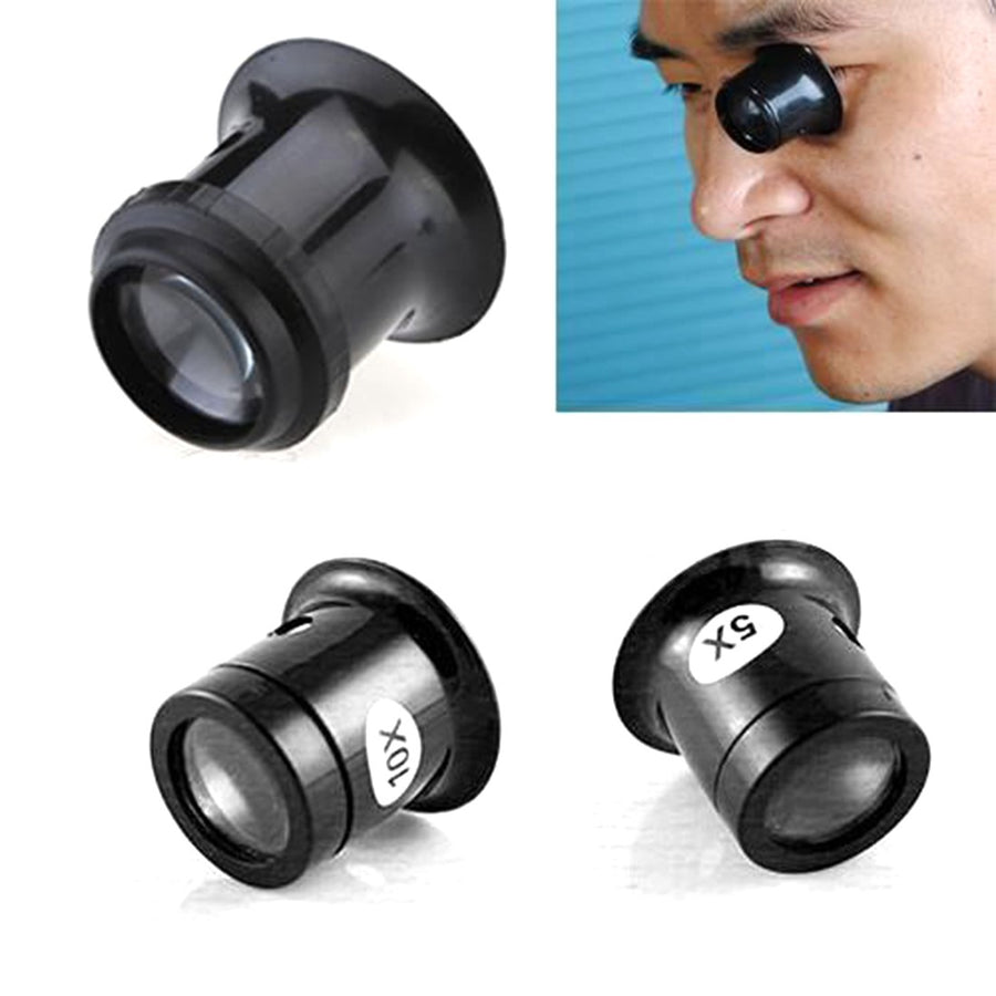 Portable 10X Monocular Magnifying Glass Loupe Lens Jeweler Tool Eye Magnifier