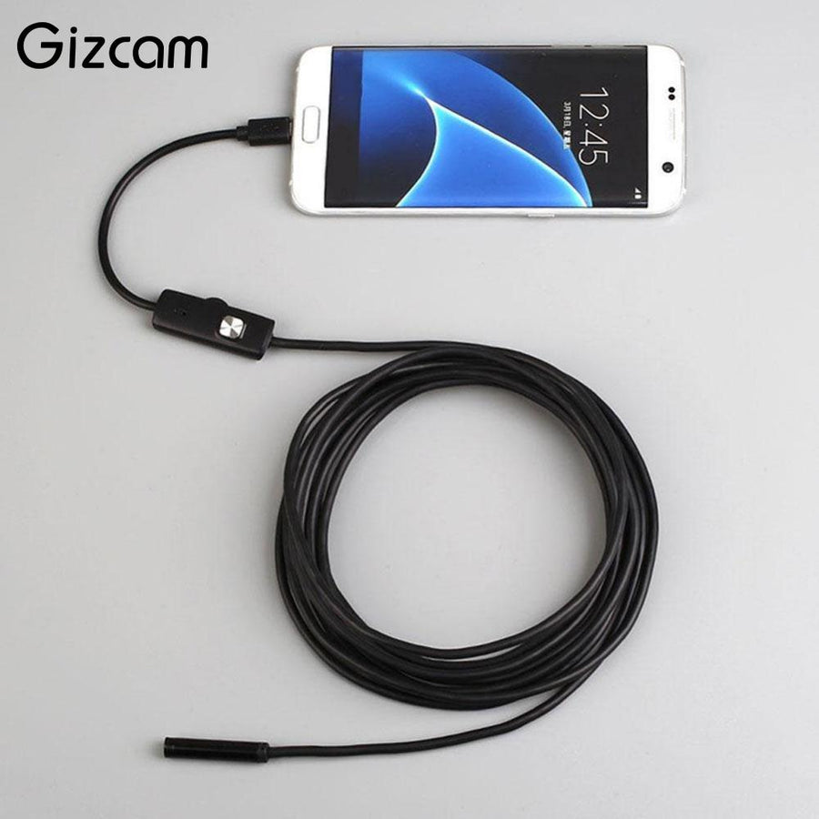 Gizcam Portable New Hot USB Endoscope IP67 Waterproof Android Endoscope camera Inspection LED Video Mini Micro Camera BLACK