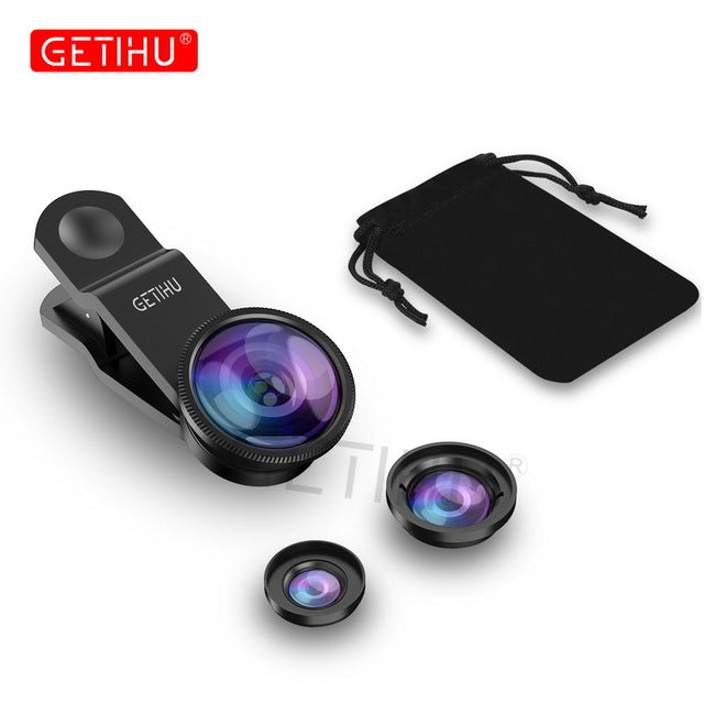 GETIHU Fisheye Camera Lens Mobile Phone Lenses Universal Fish eye Zoom Smartphone Macro Lentes Microscope For iPhone 6 7 8 Lens
