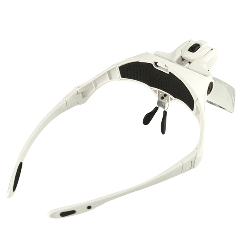 1.0X 1.5X 2.0X 2.5X 3.5X Adjustable 5 Lens Loupe Headband Magnifier Magnifying Glass with 2 LED Lights Lamp Jewelry Repair Tools