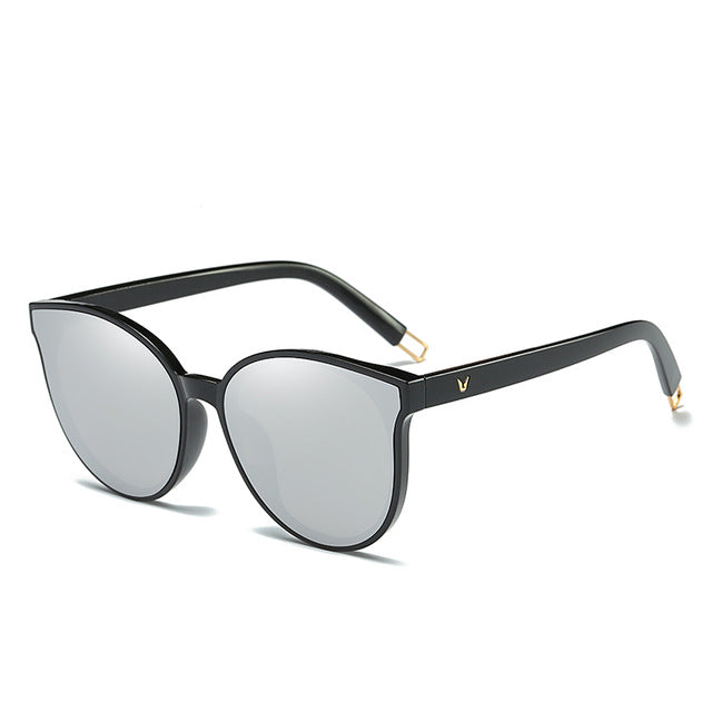 2018 Fashion Women Colour Luxury Flat Top Cat Eye Sunglasses Elegant oculos de sol men Twin Beam oversized Sun glasses UV400