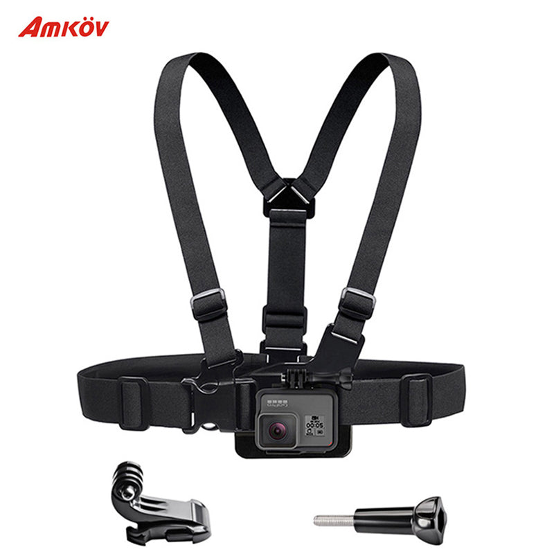 AMKOV Sport Camera Chest Strap Mount for Gopro Hero 5 4 Xiaomi Yi 4K Action Camera Chest Mount Harness for Go Pro SJCAM SJ4000