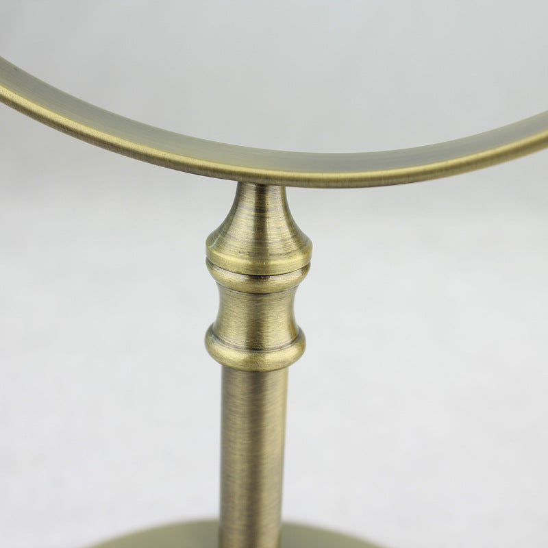 SpringQuan 8 inch metal makeup mirror Bronze color round double side Cosmetic mirror 3 x zoom Desktop bedroom use