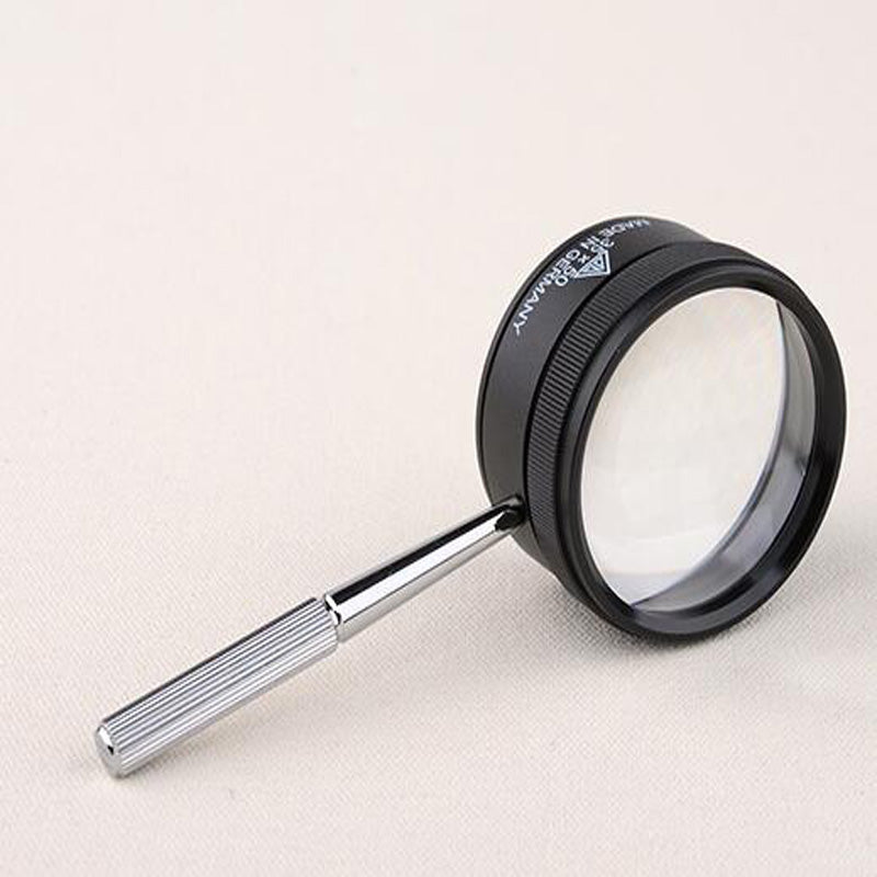 35X 50mm Magnifying Jeweler Zoom Loupe Hand Held Low Vision Portable Magnifier High light transmission glass Lens Metal Handle