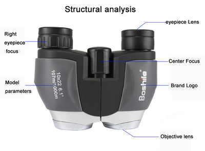 10x22 Binoculars High Power Low Light Level Night Vision Outdoor Telescope Spotting Scope Portable Pocket Mini Telescope