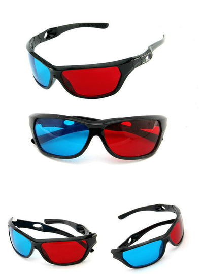 ZUCZUG new  Black Frame Universal 3D Plastic glasses/Oculos/Red Blue Cyan 3D glass Anaglyph 3D Movie Game DVD vision/cinema