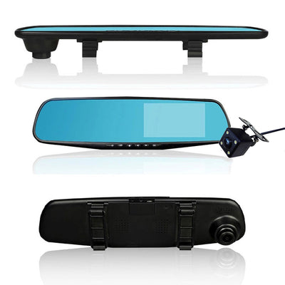 E-ACE Full HD 1080P Car Dvr Camera Auto 4.3 Inch Rearview Mirror Digital Video Recorder Dual Lens Registratory Camcorder