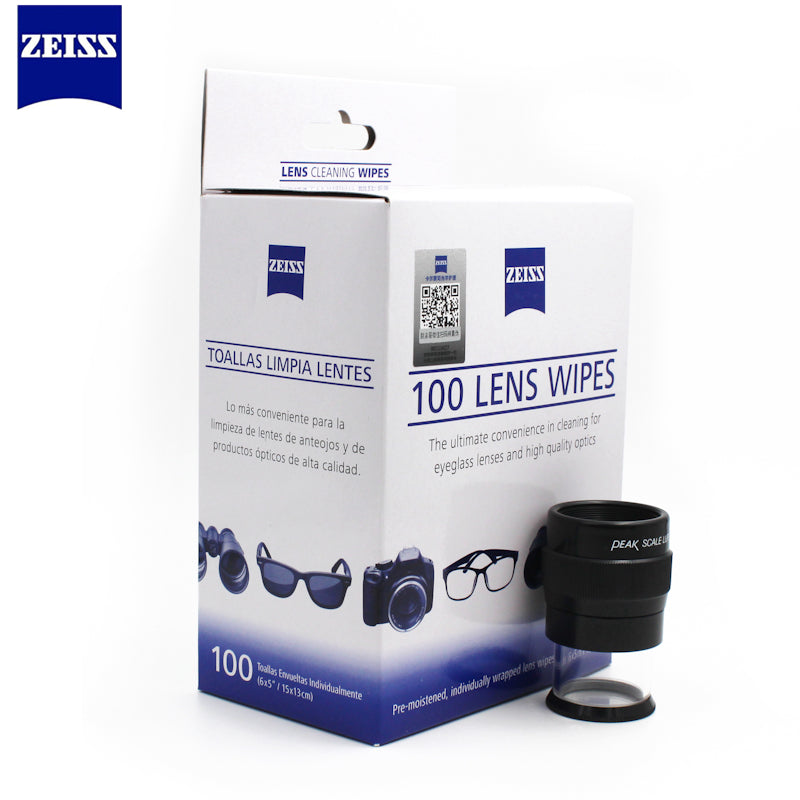 Zeiss Pre-moistened Lens Wipes Cleaning for Eyeglass Lenses Sunglasses Camera Lenses Cell Phone Laptop Lens Clothes 100ct Pack