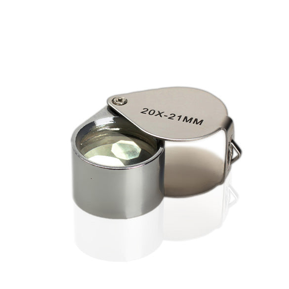 Portable 20 x 21mm Jewelry Magnifying Glass 20X Folding Magnifier Loupe for Jewelry Coins Stamps Antiques