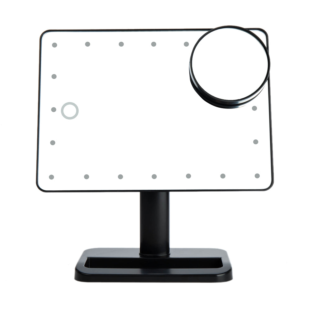 Adjustable 20 LEDs Lighted Makeup Mirror Touch Screen Portable Magnifying Vanity Tabletop Lamp Cosmetic Mirror Make Up Tool