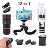 New 8X Zoom Lens Telescope Telephoto Lenses Microscope Fisheye Wide Angle Macro Lens For Smartphone With Tripod Clips Monopod