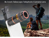 New 8X Zoom Lens Telescope Telephoto Lenses Microscope Fisheye Wide Angle Macro Lens For Smartphone With Tripod Clips Monopod