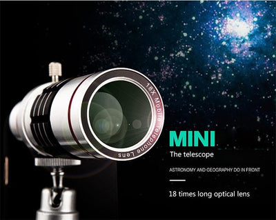 All in 1 18X Telephoto Zoom Lens Fisheye Wide Angle Macro lenses Telescope With Clip Tripod For Smartphone Cell Phone Lentes Kit