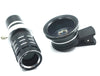 HD Phone lenses kit 12x Zoom Telephoto 0.45X Wide Angle 15X Super Macro Lens For iPhones Samsung Smartphones Clip Camera Lenses