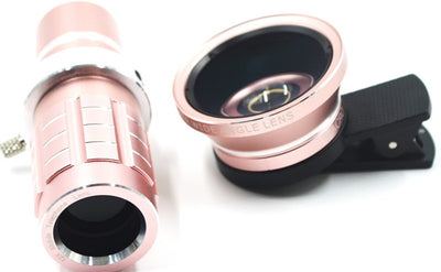 HD Phone lenses kit 12x Zoom Telephoto 0.45X Wide Angle 15X Super Macro Lens For iPhones Samsung Smartphones Clip Camera Lenses