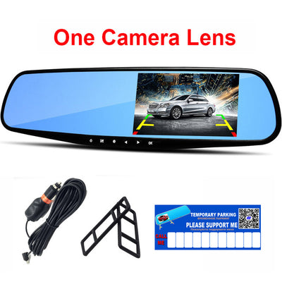 E-ACE Full HD 1080P Car Dvr Camera Auto 4.3 Inch Rearview Mirror Digital Video Recorder Dual Lens Registratory Camcorder