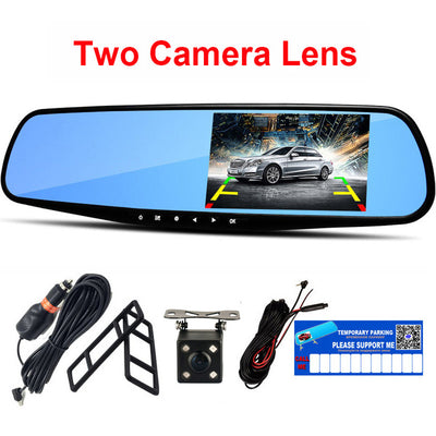 E-ACE Full HD 1080P Car Dvr Camera Auto 4.3 Inch Rearview Mirror Digital Video Recorder Dual Lens Registratory Camcorder