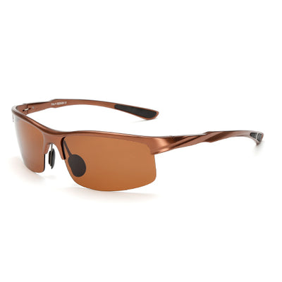 SUNRUN Men Driving Sunglasses Aluminum Frame Polarized Sunglasses Car Drivers Night Vision Goggles Anti-glare Sun Glasses P8213