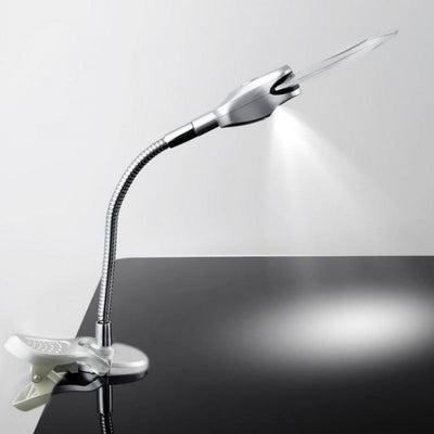 2.5x 90mm 2 LED Lamp Magnifier Clip-on Desk Table Magnifying Glass Loup Durable --M25