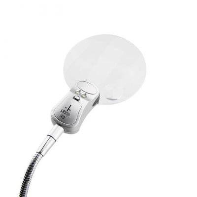 2.5x 90mm 2 LED Lamp Magnifier Clip-on Desk Table Magnifying Glass Loup Durable --M25
