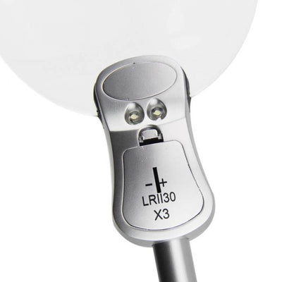 2.5x 90mm 2 LED Lamp Magnifier Clip-on Desk Table Magnifying Glass Loup Durable --M25