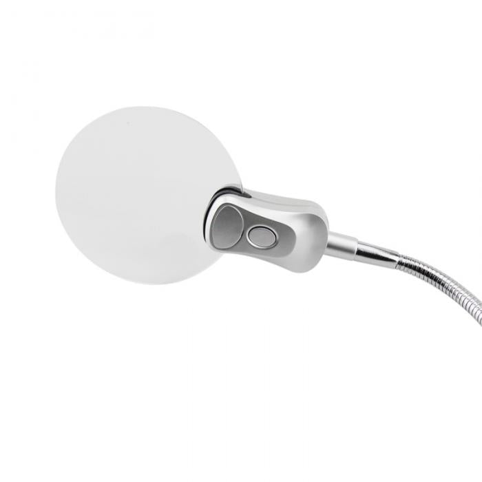2.5x 90mm 2 LED Lamp Magnifier Clip-on Desk Table Magnifying Glass Loup Durable --M25