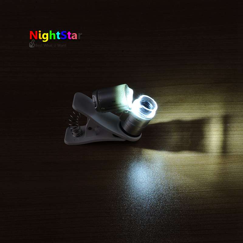 60x Zoom Universal Cell Phone Loupe Microscope Lens Magnifier Micro Camera For iPhone 6 5S 4S Samsung Holder Color Random