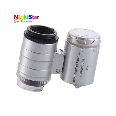 60x Zoom Universal Cell Phone Loupe Microscope Lens Magnifier Micro Camera For iPhone 6 5S 4S Samsung Holder Color Random