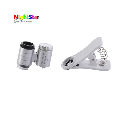 60x Zoom Universal Cell Phone Loupe Microscope Lens Magnifier Micro Camera For iPhone 6 5S 4S Samsung Holder Color Random