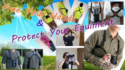 Binoculars Carrier Shoulder Straps Digital Camera Carrier Elastic Braces Parachute Sublateral Bands for Binoculars and  Camera