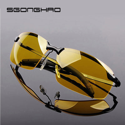 2018 New Yellow Lense Night Vision Driving Glasses Men Polarized Driving Sunglasses Polaroid Goggles Reduce Glare