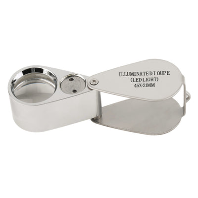 45x21mm Jewelers Eye Loupe Magnifier Magnifying Glass Rotate With LED Light  Worldwide Store