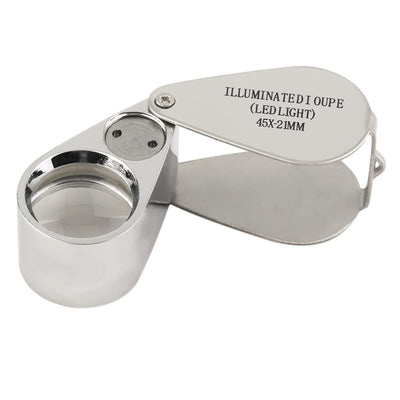 45x21mm Jewelers Eye Loupe Magnifier Magnifying Glass Rotate With LED Light  Worldwide Store