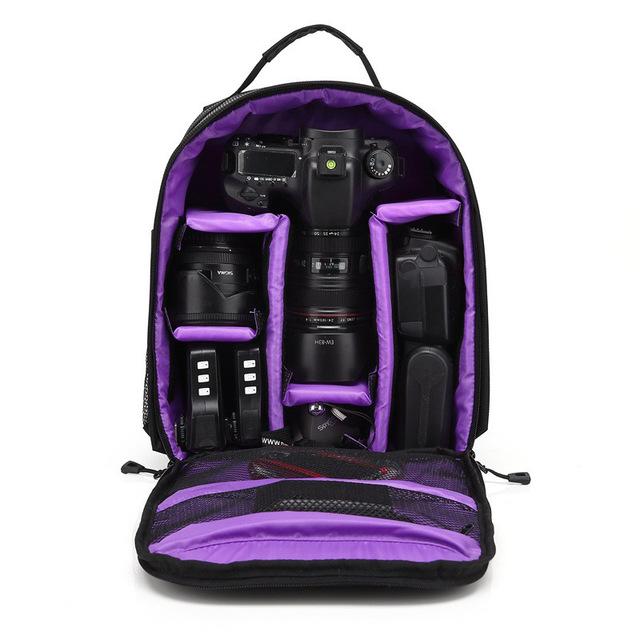 Upgrade Waterproof multi-functional Digital DSLR Camera Video Bag w/ Rain Cover SLR Camera Bag PE Padded for Photographer