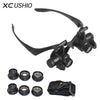 9892GJ 10X 15X 20X 25x LED Resin Lupa Magnifying Jewelry Glasses Jeweler Watch Loupe Repair Magnifier Lens Binocular Tools Use