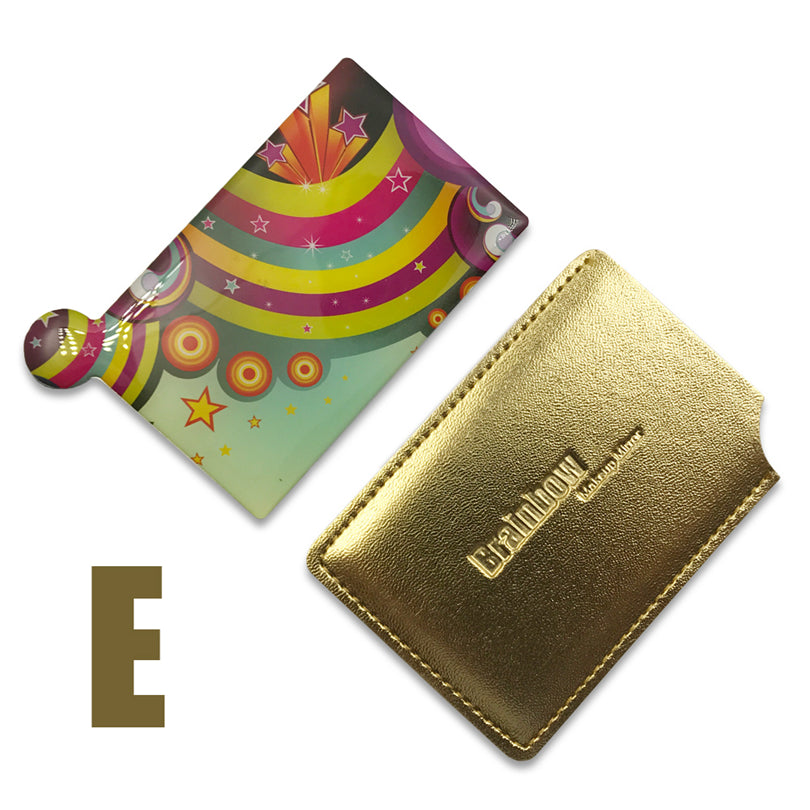Brainbow 1piece Unbreakable Card Makeup Mirrors Shatter-Proof Pocket Mirror Compact Maquillaje Portable and Protective PU Sleeve