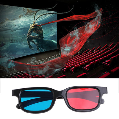 2017 Fashion NEW Type Universal 3D Glasses / Red Blue Cyan 3D Glasses Anaglyph 3D Plastic Glasses