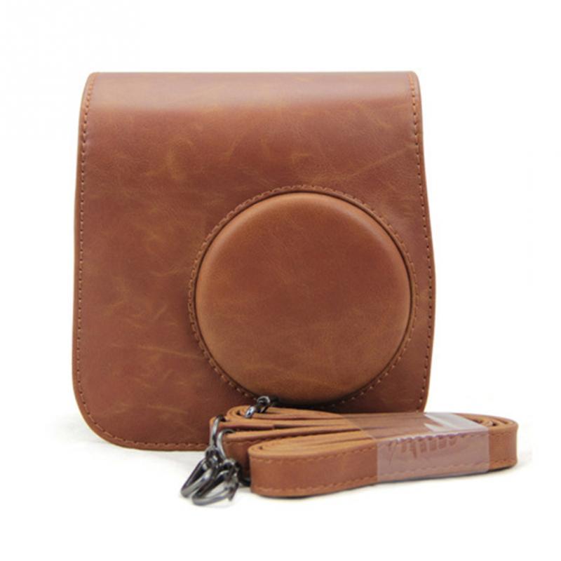 New Classic Vintage Leather Camera Strap Bag Case Cover Pouch Protector For Polaroid Camera For Fuji Fujifilm Instax Mini 8