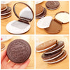 Mini Pocket Chocolate Cookie Biscuits Compact Mirror With Comb ~Cute~