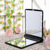 Hot Sale 4 Colors Girls Makeup Mirror with 8 LED Light Folding Cosmetic Hand Mirror Portable Pocket Mirror