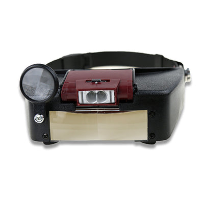 2016 Hotsale Loupe Microscope Helmet Style Magnifier Glass Magnifying Glasses Lupas Con Luz LED lights Reading or Repair Use