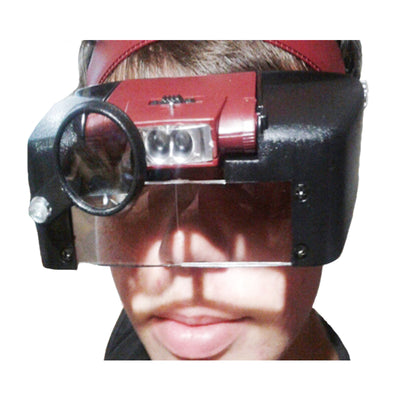 2016 Hotsale Loupe Microscope Helmet Style Magnifier Glass Magnifying Glasses Lupas Con Luz LED lights Reading or Repair Use