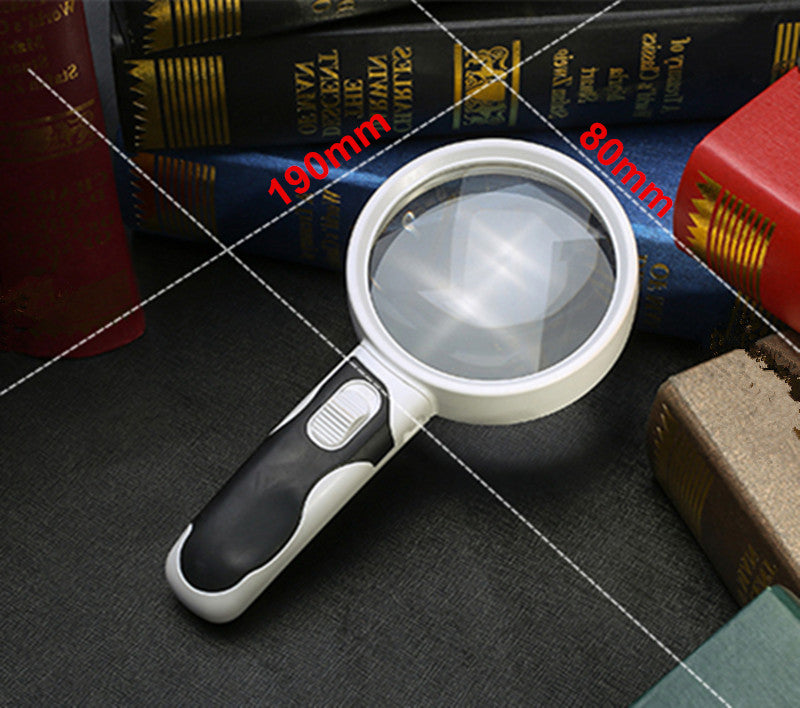 20 Times Optical Magnifying Glass With Illumination Diameter 80mm Handheld Magnifier For Reading LED Lights Loupe Lupa De Cabeca