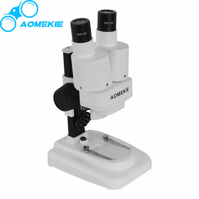 AOMEKIE 20X Binocular Stereo Microscope LED PCB Soldering Tool Mobile Phone Repair Slides Mineral Watching Microscope Kids Gift