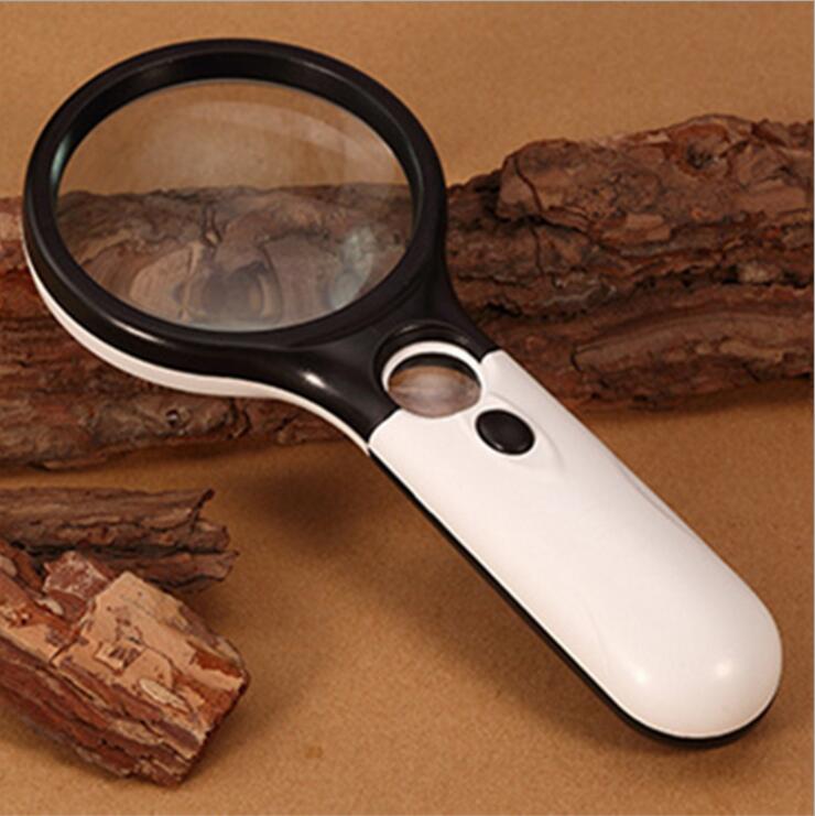 New 3 LED Light 45X Handheld Mini Pocket Microscope Reading Magnifying Glass Lens Jewelry Loupe