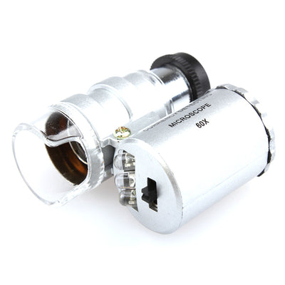 Portable Mini 60x Magnification Pocket Microscope Jewelry  Magnifier Glass Loupe --M25