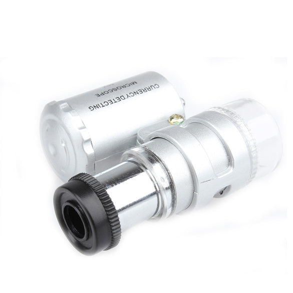Portable Mini 60x Magnification Pocket Microscope Jewelry  Magnifier Glass Loupe --M25