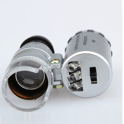 Portable Mini 60x Magnification Pocket Microscope Jewelry  Magnifier Glass Loupe --M25