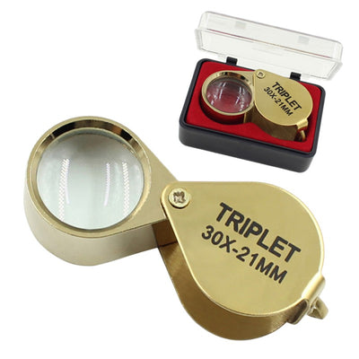 2017 Portable 30X Power 21mm Jewelers Magnifier Gold Eye Loupe Jewelry Store Lowest Price Magnifying Glass with Exquisite Box