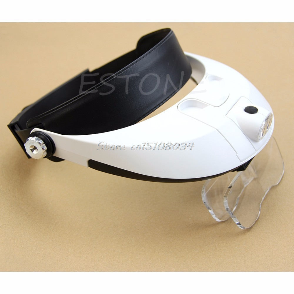 Headband LED Lamp Light Illuminating Magnifier Magnifying Glass Loupe Headlamp S08 Drop ship